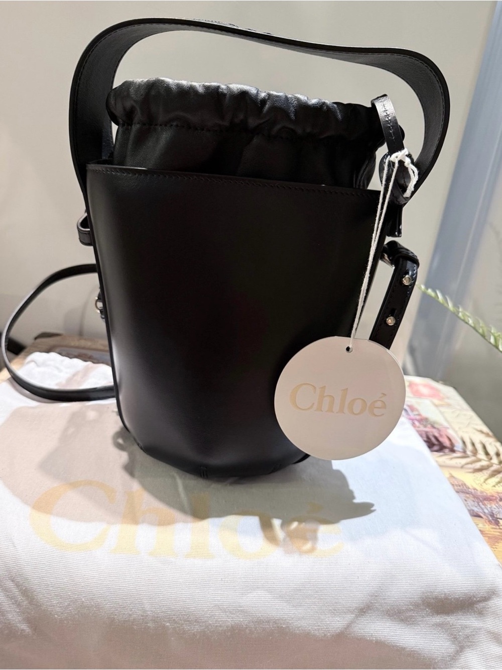 Chloé Black Leather Bucket Bag - Picture 6 of 8